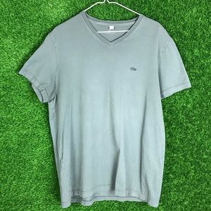 Lacoste Logo Croc Patch V Neck Tee Shirt